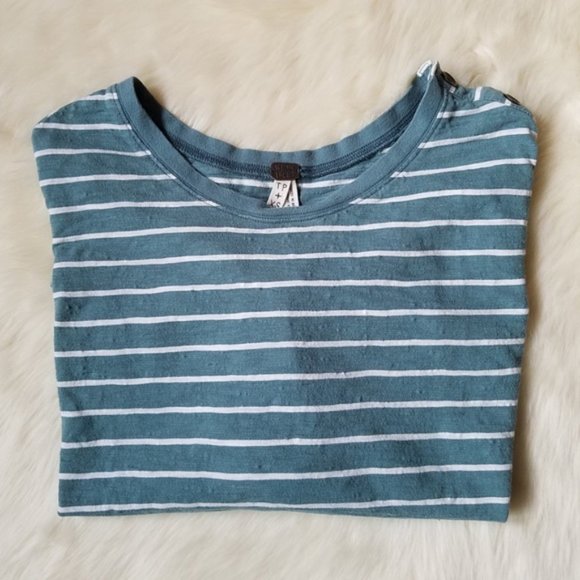 Free People Tops - Free People We the Free Button Trim Striped Top XS